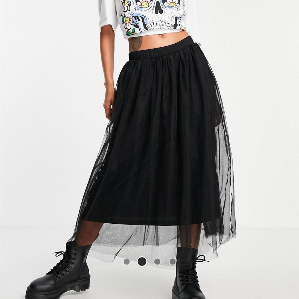 twill midi skirt